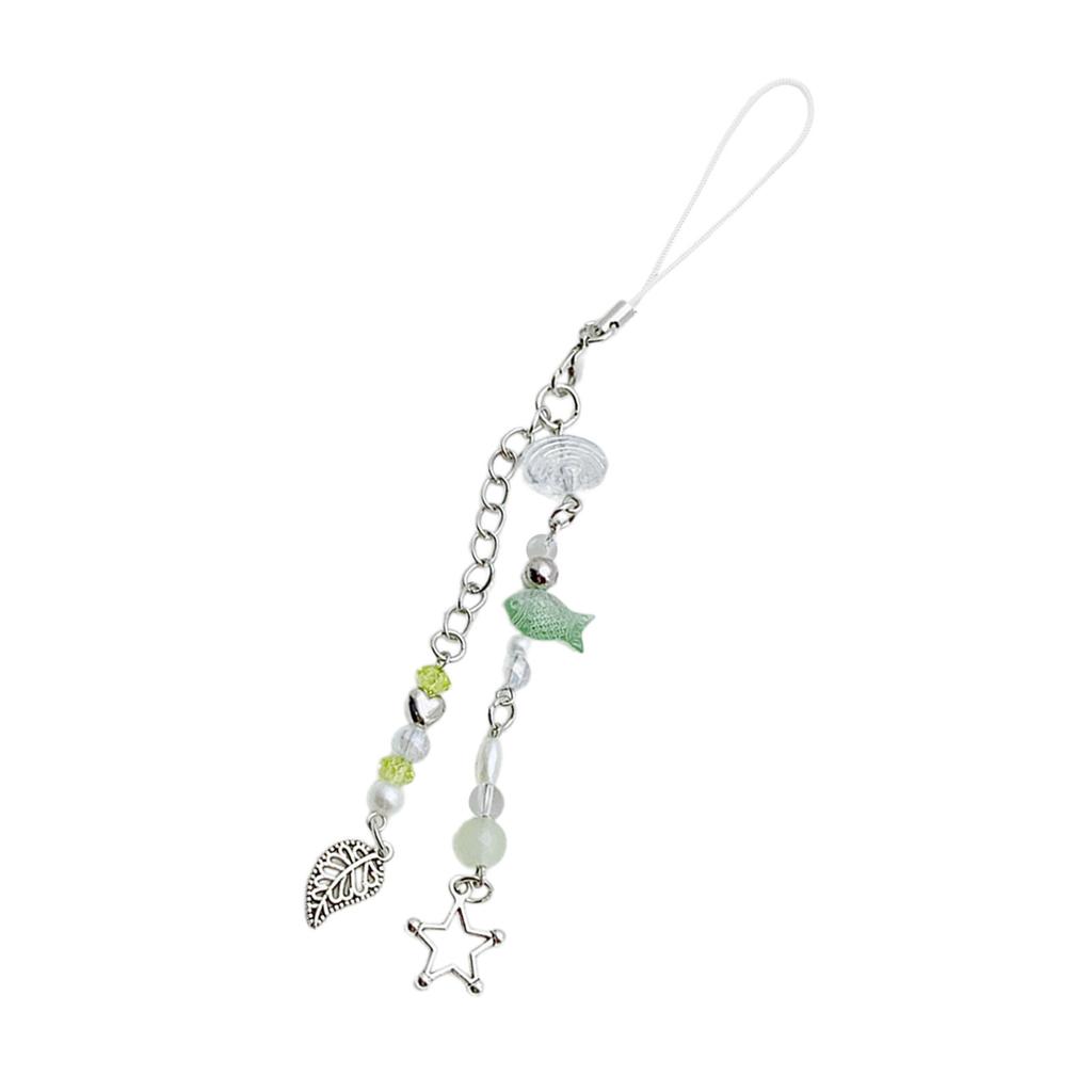 Stylish Beaded Keychain Pendant Marine Themed Keyring Bag Charm Fish Shell Starfish Cellphone Strap Accessories