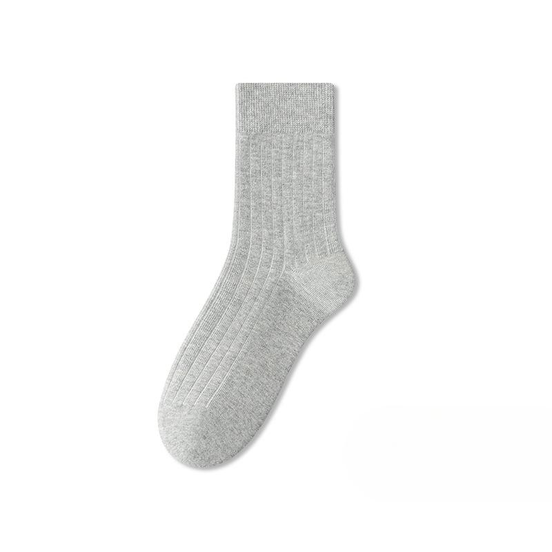Summer Pure Cotton Mid-calf Socks for Girls In A School Style with Small Leather Shoes and Boneless Socks