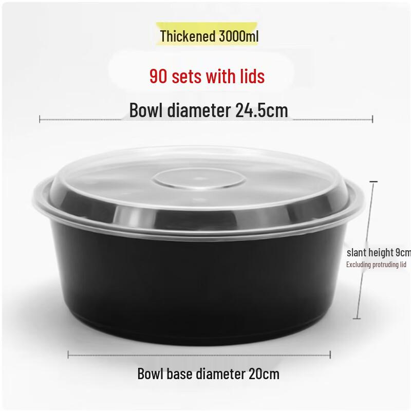 Disposable Round Plastic Lunch Box with Lid