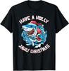 NEW LIMITED Great White Shark Have A Holly Jawly Christmas Santa Funny T-Shirt