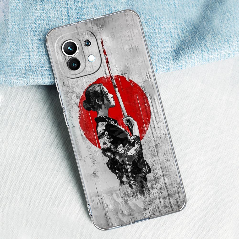 Phone Case For Xiaomi Mi 15 14 13 12 11 Lite 15T 13T 12T Pro Poco X7 X6 X5 Pro 5G X3 NFC F7 F6 F5 Cover Japanese Bushido Samurai