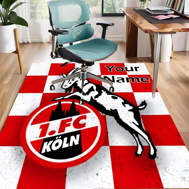 1.FC Kaiserslautern Design Area Rug Personalized Name- Non-Slip, Soft & Cozy Floor Mat for Living Room, Office - Indoor/Outdoor Carpet