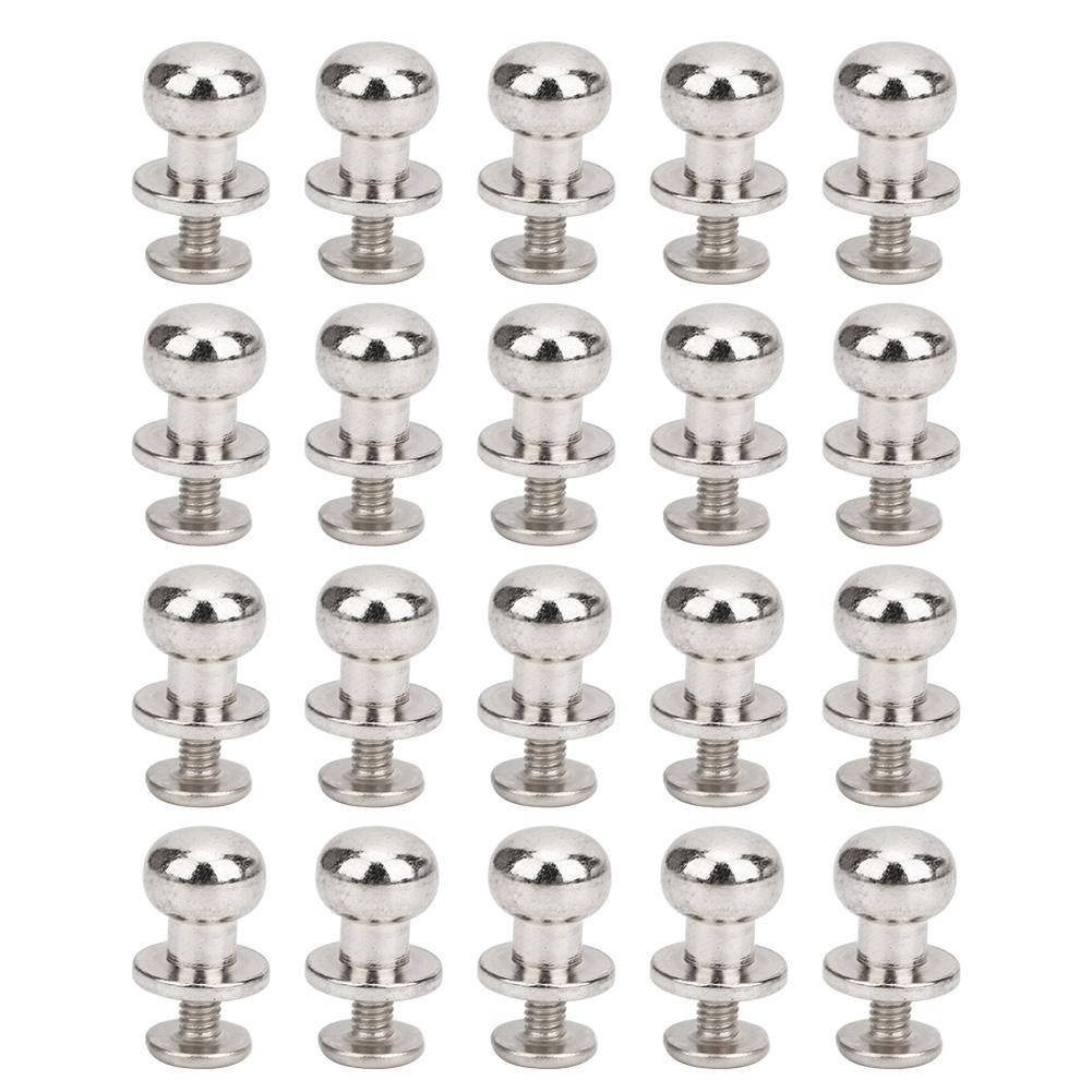 20PCS 9 x 8mm DIY Copper Rivets Round Head Nipple Nail Bag Shoes Accessories for LeatherSilver 9 x 8mm