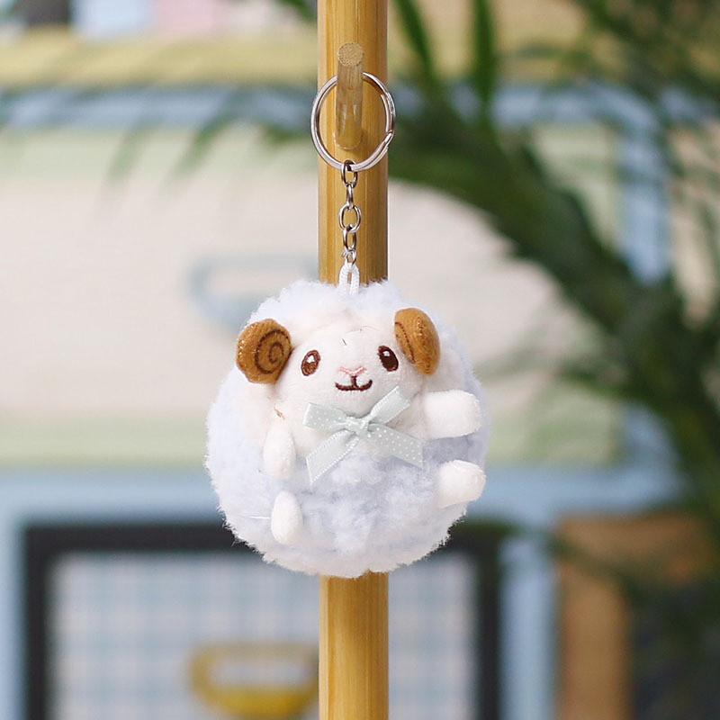 Cute Sheep Plush Keychain With Pp Cotton Filling For Gift And Decor