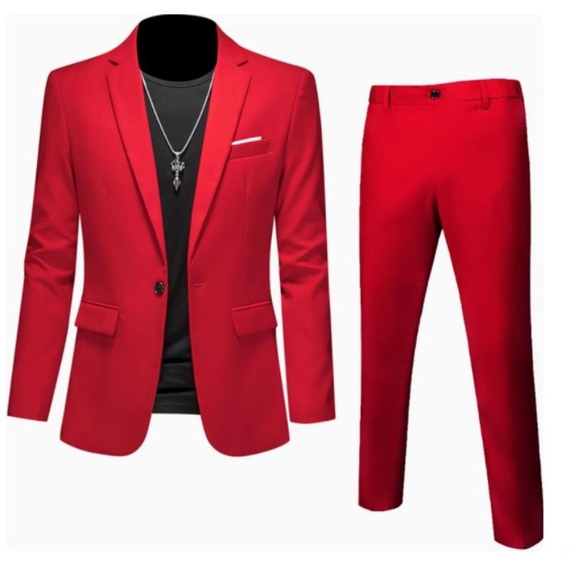 Mens White 2 Piece Slim Fit Suit Blazer And Pants Set
