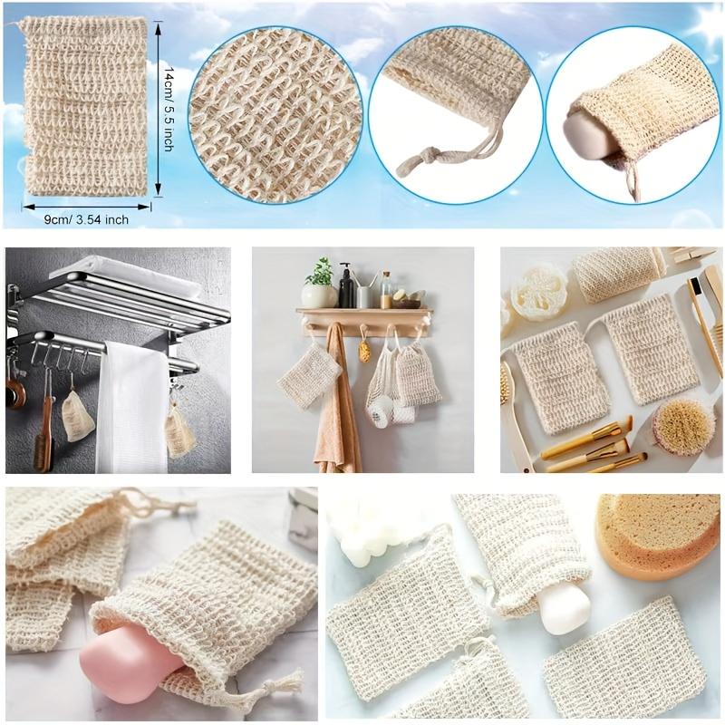 Set of 2 Soap Bags for Shower & Bath, Exfoliating Body Scrubber Pouch, Soap Holder Net for Drying and Extending Soap Life