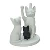 Yousheng Cute Cat Family Figurine, 3D Printed Cat Parents And Kitten Sculpture, Modern Tabletop Cat Ornament, Gift for Cat Lovers