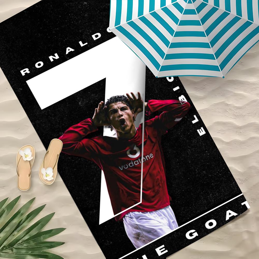 C-Cristiano Ronaldo Towel Polyester Beach Towel Quick Dry Sand Free Bath Towel For Summer Pool Travel Vacation