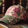 Baseball Hat Embroidery Flower Pattern 3D Printing Retro Sun Protection Summer Cap Hiking Outings Traveling