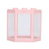 Small Hex Shape Fish Tank Desktop Plastic Fish Aquarium Decoration for Office/HomePink