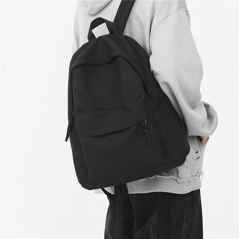 Schoolbag Schoolbag 1011 New Korean Version Ins Japanese Simple Boys Backpack Junior High School Student High School Student Solid Color Student Bag