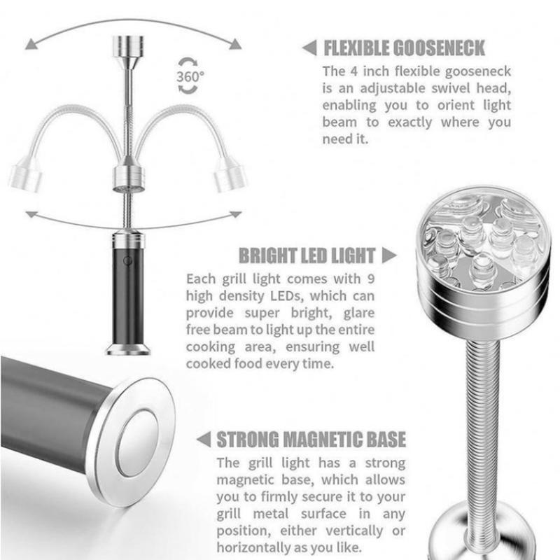 LED Flashlight with Magnet Work Light Bendable Auto Repair Emergency Lighting Hose Grill Lights