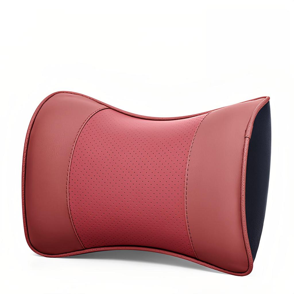 Leather Car Headrest Neck Protector Pillow Bolster Car Pillow Car Pillow Car Interior Supplies Memory Foam Lumbar Pillow