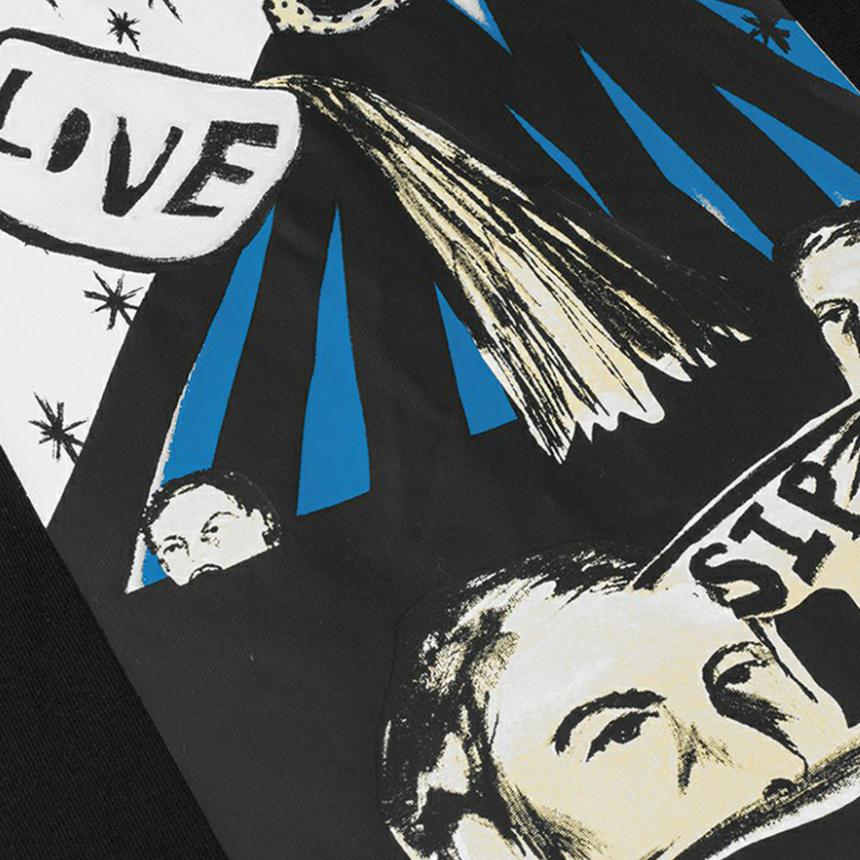 Vans X Hansol Collaboration American Vintage Cartoon Print Fun Crew Neck Short Sleeve T-Shirt SS22 Unisex T-Shirt Black VN0A7TR2BLK