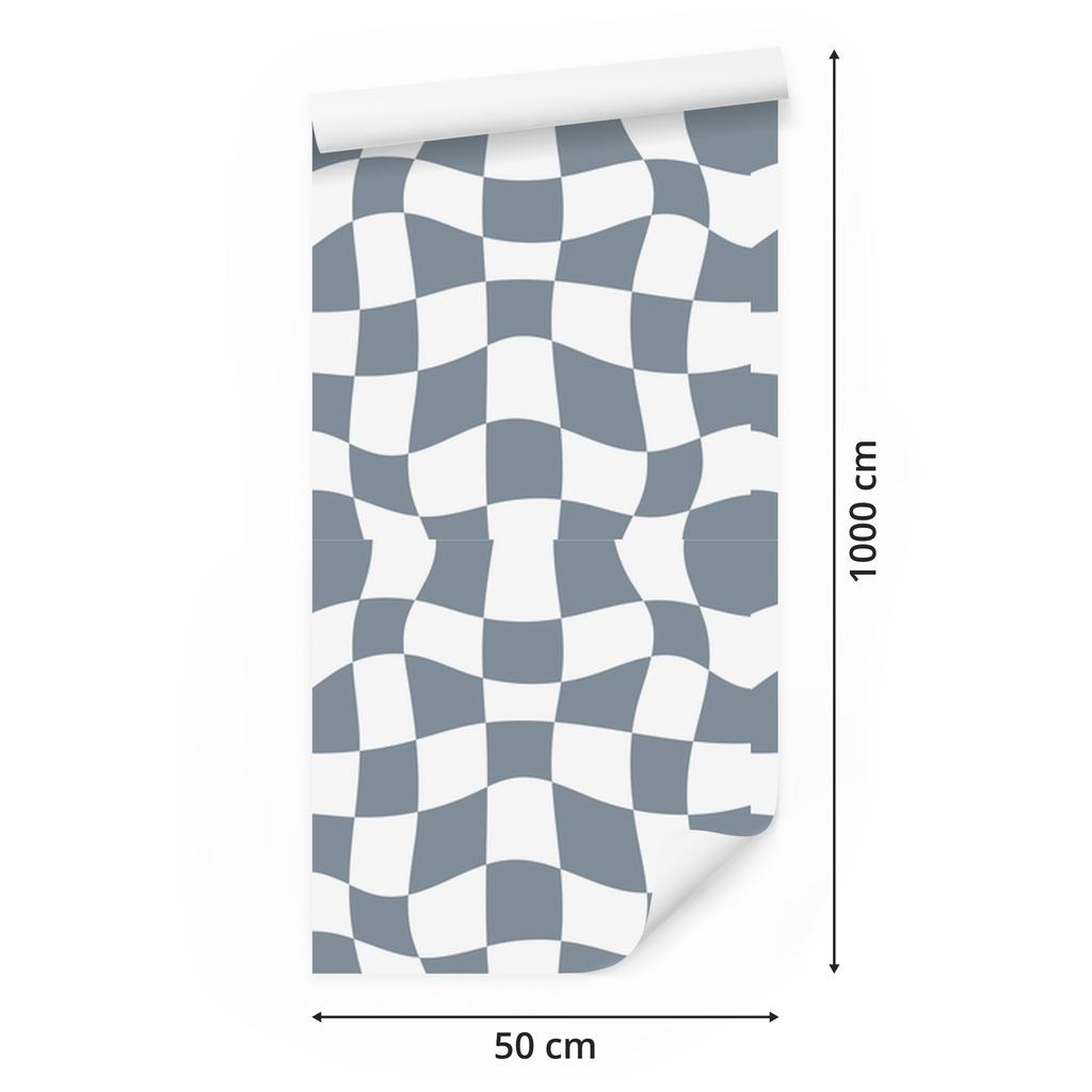 Wallpaper Free Checkerboard Blue, Light Gray Background 50x1000