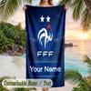Beach Towel France national football team Print Custom Name Text Soft Towel for Swimming Pool
