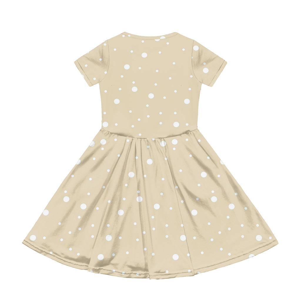 Girl Summer Dress Color & Print Short Sleeve Dress With Pocket Casual Dress Shorts Sleeve Party Dress Easter Day