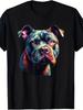 Funny American Bully Puppy Dog Pop Art Tee Unisex 2025 Summer Short-Sleeved Printed T-Shirt, Crew Neck, Pure 220G, Vinta
