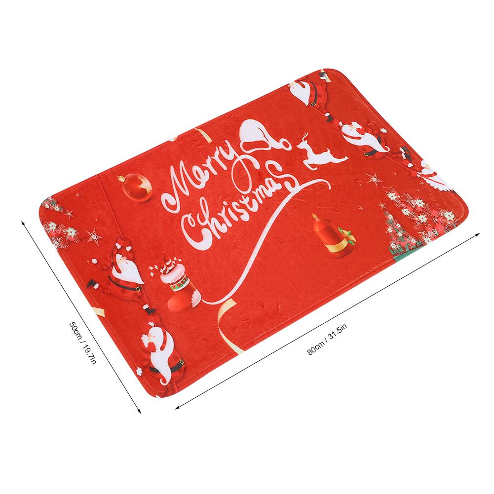 Christmas Pattern Home Kitchen Anti Slip Door Mat Absorbent Bathroom Floor Carpet