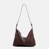 Vegetable-tanned suede double-handle hobo bag, underarm bag, casual vintage dumpling bag, large-capacity versatile commuter shoulder bag