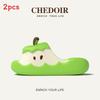 Apple Summer Unisex Eva Thick Sole Slipon House Slippers With Nonslip Function For Couples