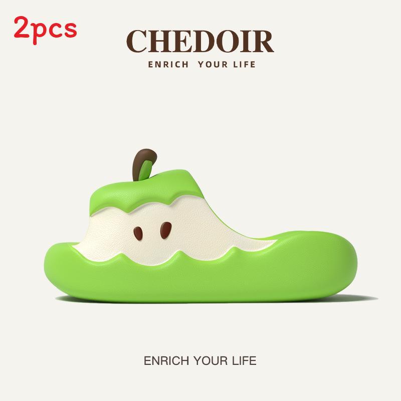 Apple Summer Unisex Eva Thick Sole Slipon House Slippers With Nonslip Function For Couples