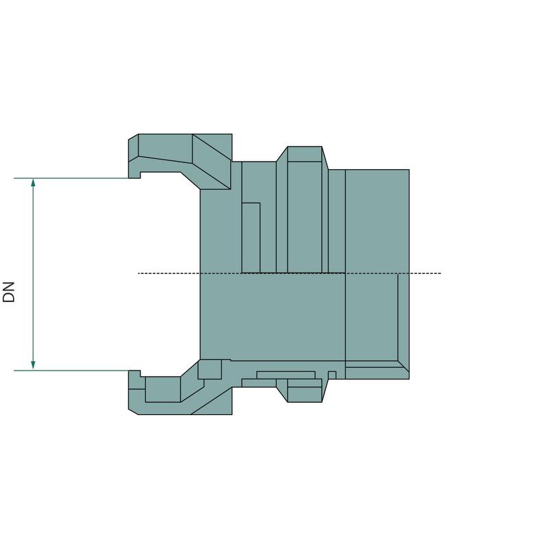 Guillemin DN 100 Female Thread 4" Aluminum Hose Adapter