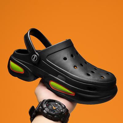 Men'S Trendy Hole Shoes Wear Thick-Soled Non-Slip Beach Shoes To Increase Height, Wear-Resistant Casual Versatile Sandals