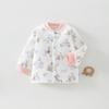 Unisex Baby Cartoon Jacket - Lightweight 60g Cotton, Two-Button, Seamless, Warm Outerwear for Autumn Outings.