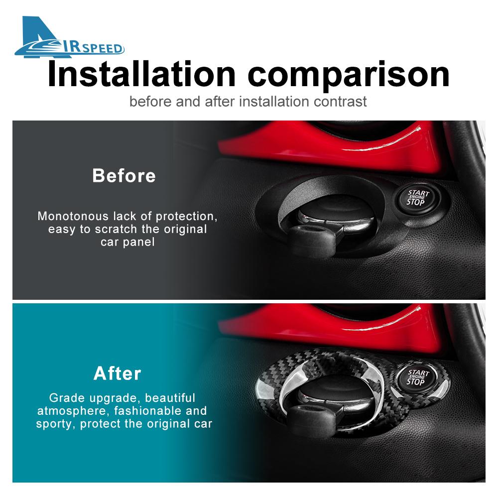 Carbon Fiber Ignition Switch Panel Trim for Mini Cooper R55 R56 R57 R60