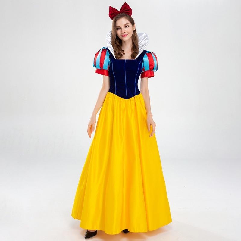 Adult Snow White Dress Stage Performance Fairy Tale Queen Halloween Costume