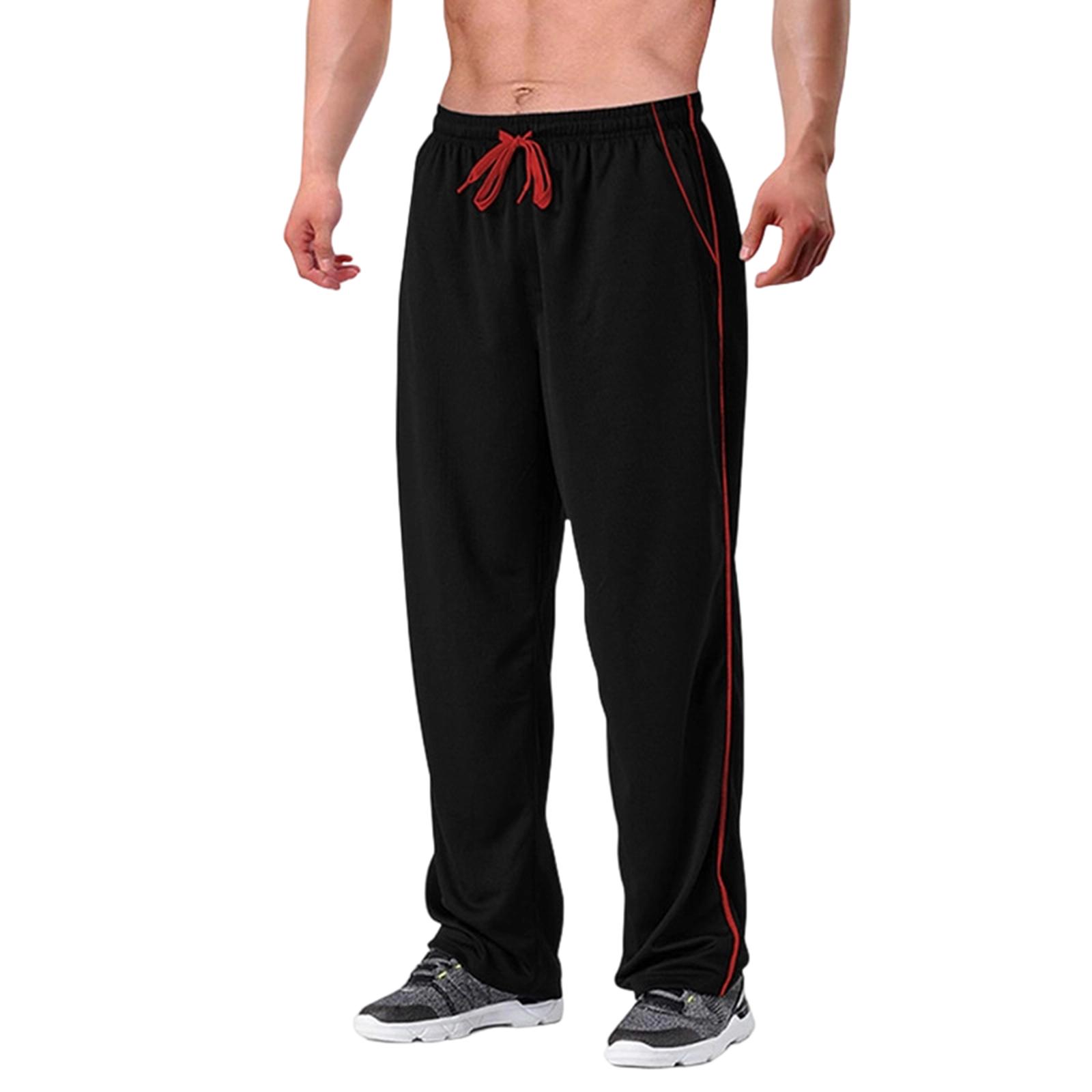 

Men s Outdoor Leisure Sports Breathable Fitness Straight Cylinder Trousers M червоний