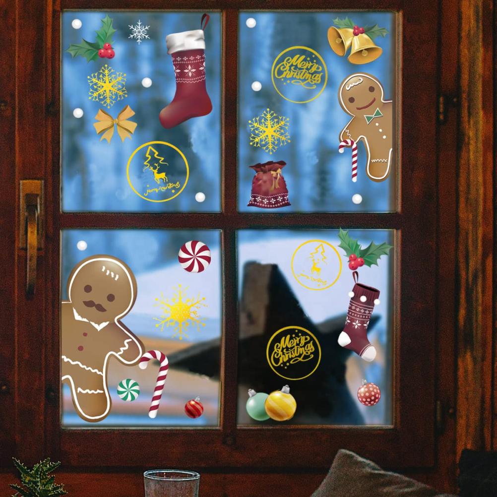 500pcs Christmas Stickers Gold Snowflake Christmas Stickers Round Self Adhesive Envelope Stickers