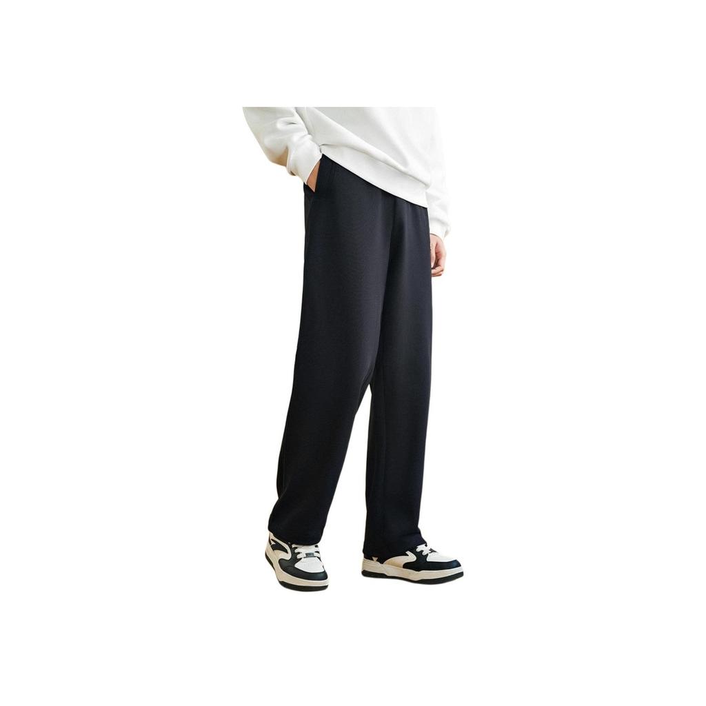 Anta Comfortable Casual Simple Versatile Straight Leg Loose Knit Sports Pants Men bottoms Basic-Black 172518301S-2