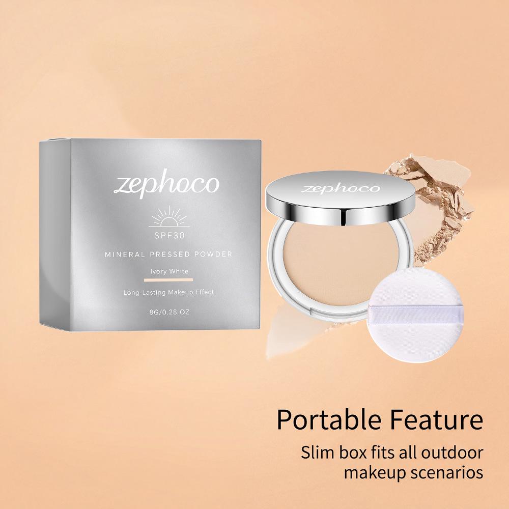 Zephoco Long-lasting Oil Control Setting Powder - Ivory White, Waterproof, Sweat-proof, Skin-friendly with Light, Soft-focus Texture.