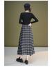 Autumn 2025 High-Waisted Irregular Black & White Plaid Skirt for Women