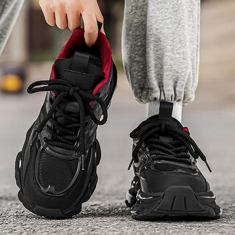 Winter new high-end fashion sneakers men's platform heightening dad shoes