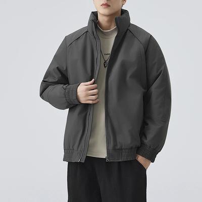 Autumn Winter Parkas Men Loose Stand Collar Jacket Men Soild Color Coat Men Casual Cotton Padded Jackets Male Warm Outerwear