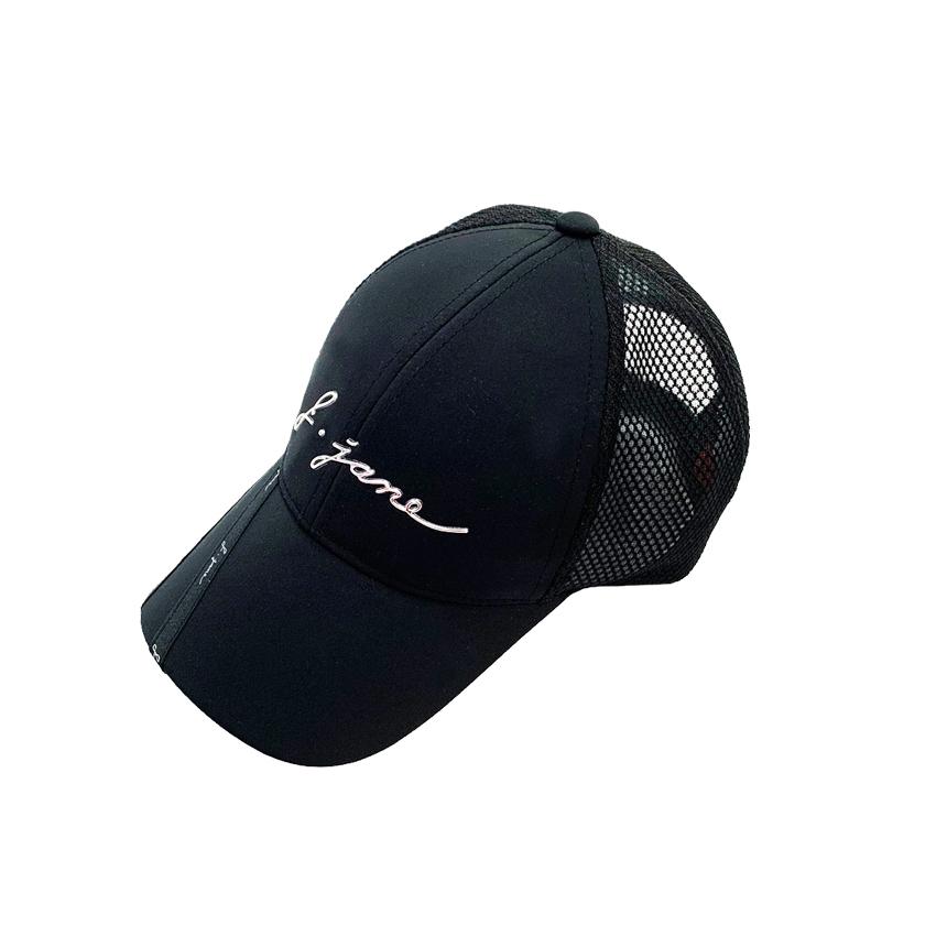 J.JANE Ribbon Line Mesh Ball Cap (Black)