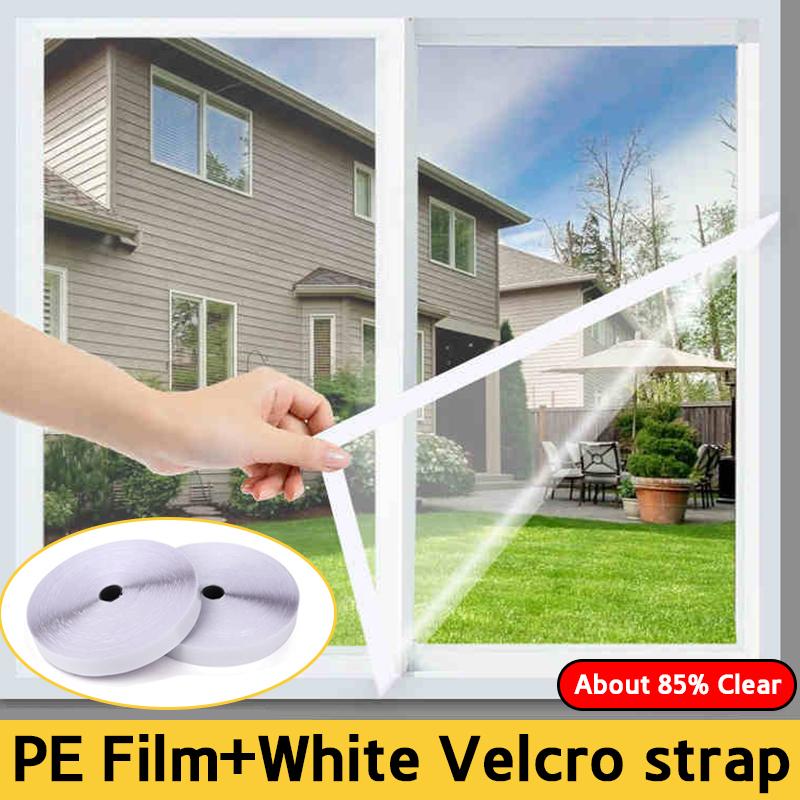 DIY Transparent Winter Insulation Film Detachable Home Window Windproof Soft Glass Screen Self-Adhesive Keep Warm Film