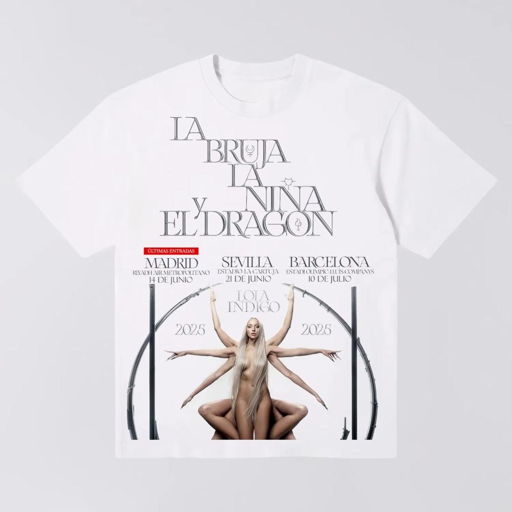 

Lola Indigo 2025 Tour T-shirts Men Women Fashion Pop Music T Shirts Summer Casual Vintage Cotton T-shirt Oversized T-shirts Top M