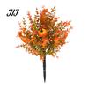 Harvest Themed Lawn Ornament Fall Pumpkin Topiary Trees with Stakes, Artificial Autumn Eucalyptus Leaf Gourd Weather Resistant Garden Walk Stakes