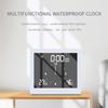 Digital Clock Temperature and Humidity Display Waterproof Wall Clock Indoor Thermometer with LCD