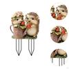 Lawn Stake Flower Pots Decor Acrylic Hedgehog 2D Flat Backyard Decoration Animal Sculpture Yard Sign