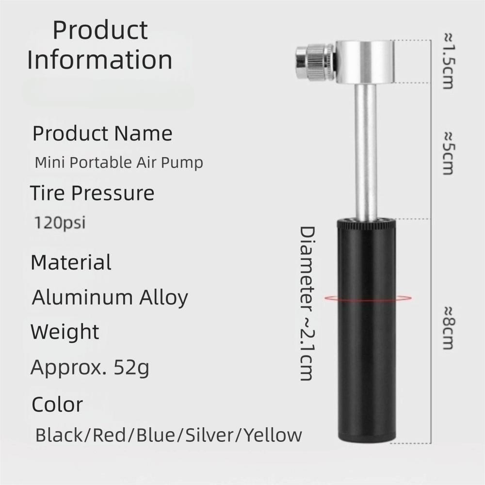 Lightweight Mini Bike Pump Aluminum Zinc Zinc Alloy Bike Air Pump Tire Inflator Bicycle Pump  Football