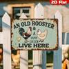 Vintage Rooster Hen Metal Wall Art Kitchen Decor Farmhouse Tin Sign