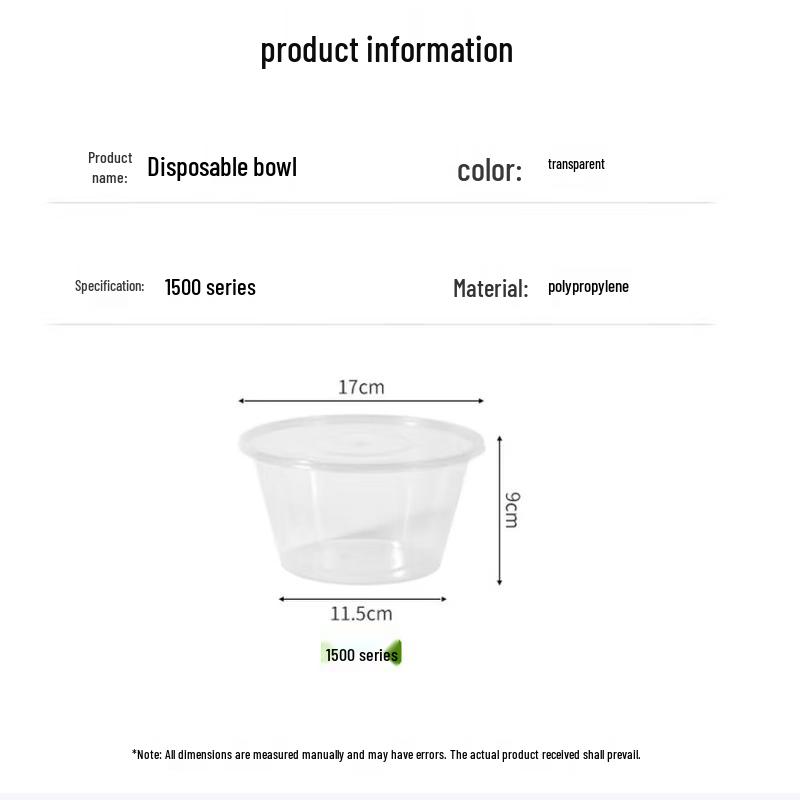 Jiexiangjia Disposable Round Plastic Takeout Containers with Lids