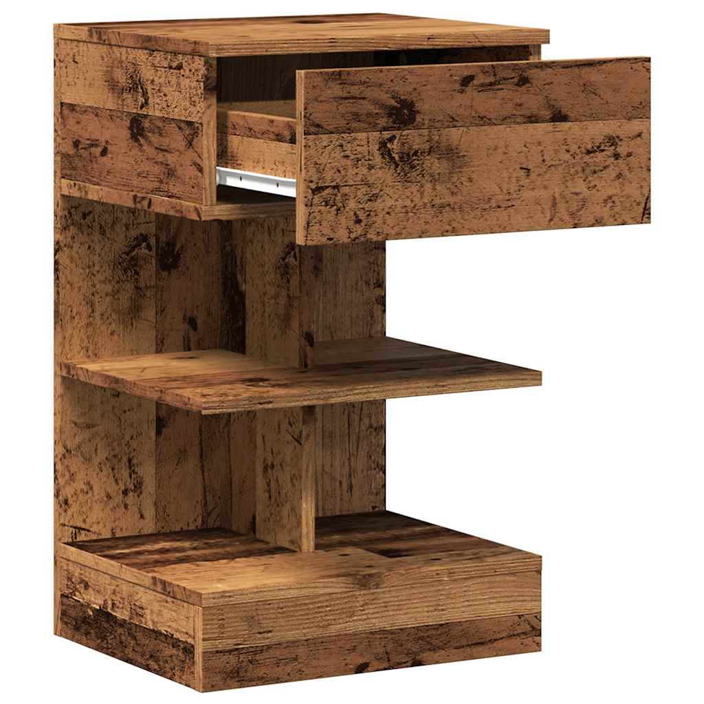 Nightstand with Vintage Wood Look 40 X 35 X 65 Cm Engineered Wood