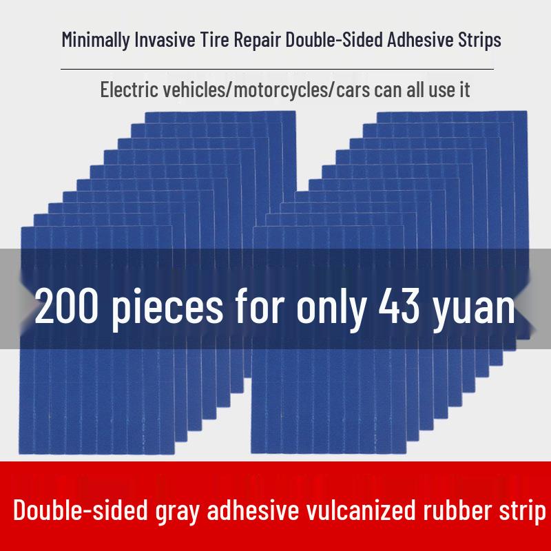 Motorcycle & EV Tire Repair Kit with Vulcanized Rubber Strips & Glue