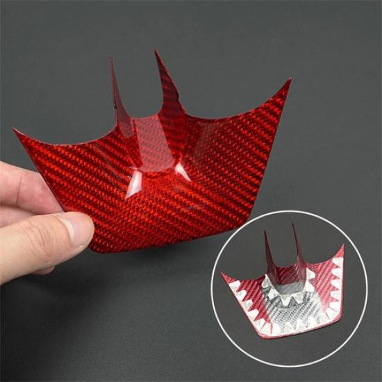 Bright Red Carbon Fiber Car Steering Wheel Chin Sticker For Chevrolet Camaro 13